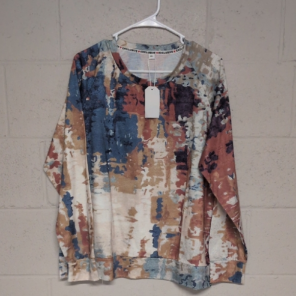 Women's Casual Multi-Color Crewneck Lightweight Sweatshirt Size XXL NWT - Picture 2 of 5